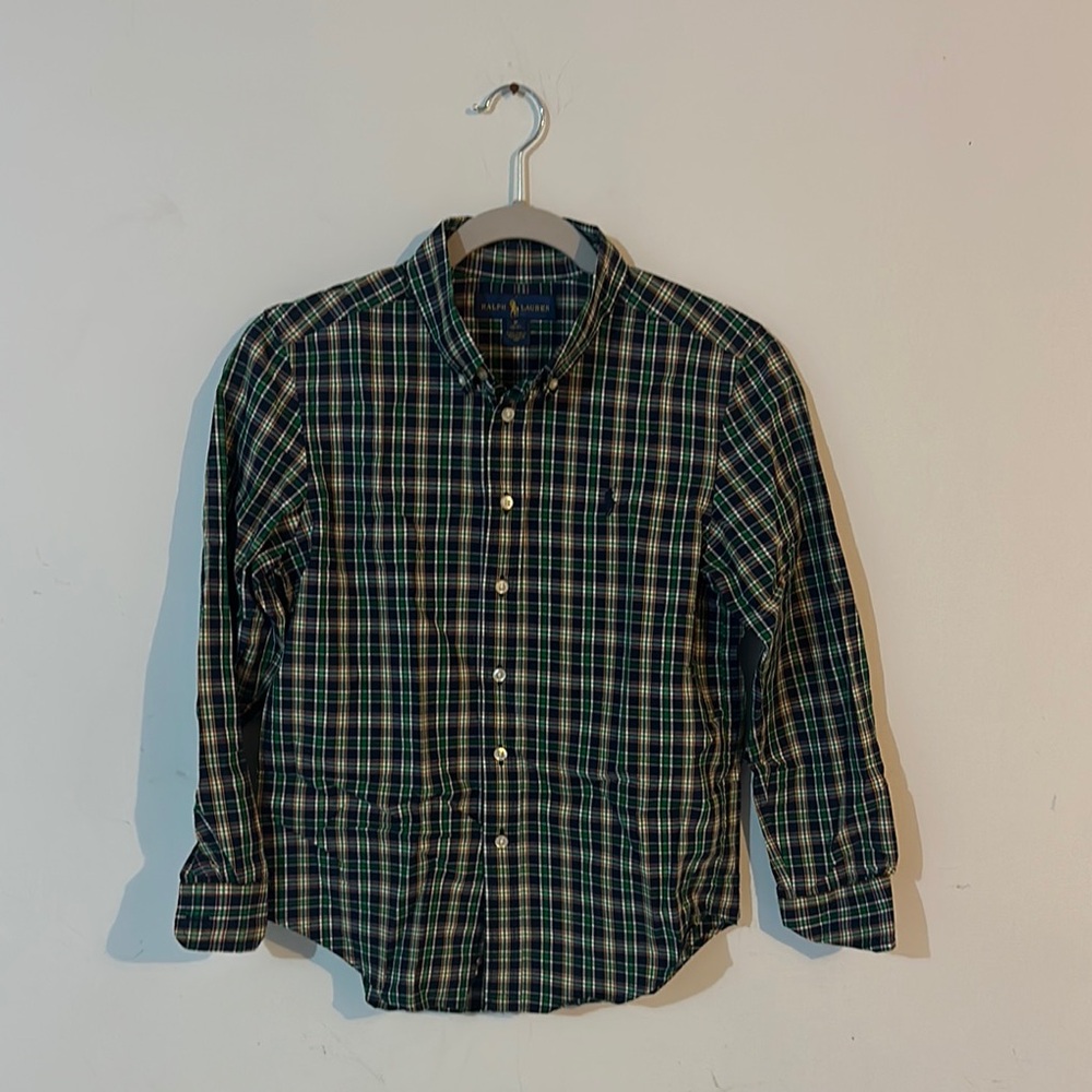Ralph Lauren Green and Blue Plaid Casual Shirt